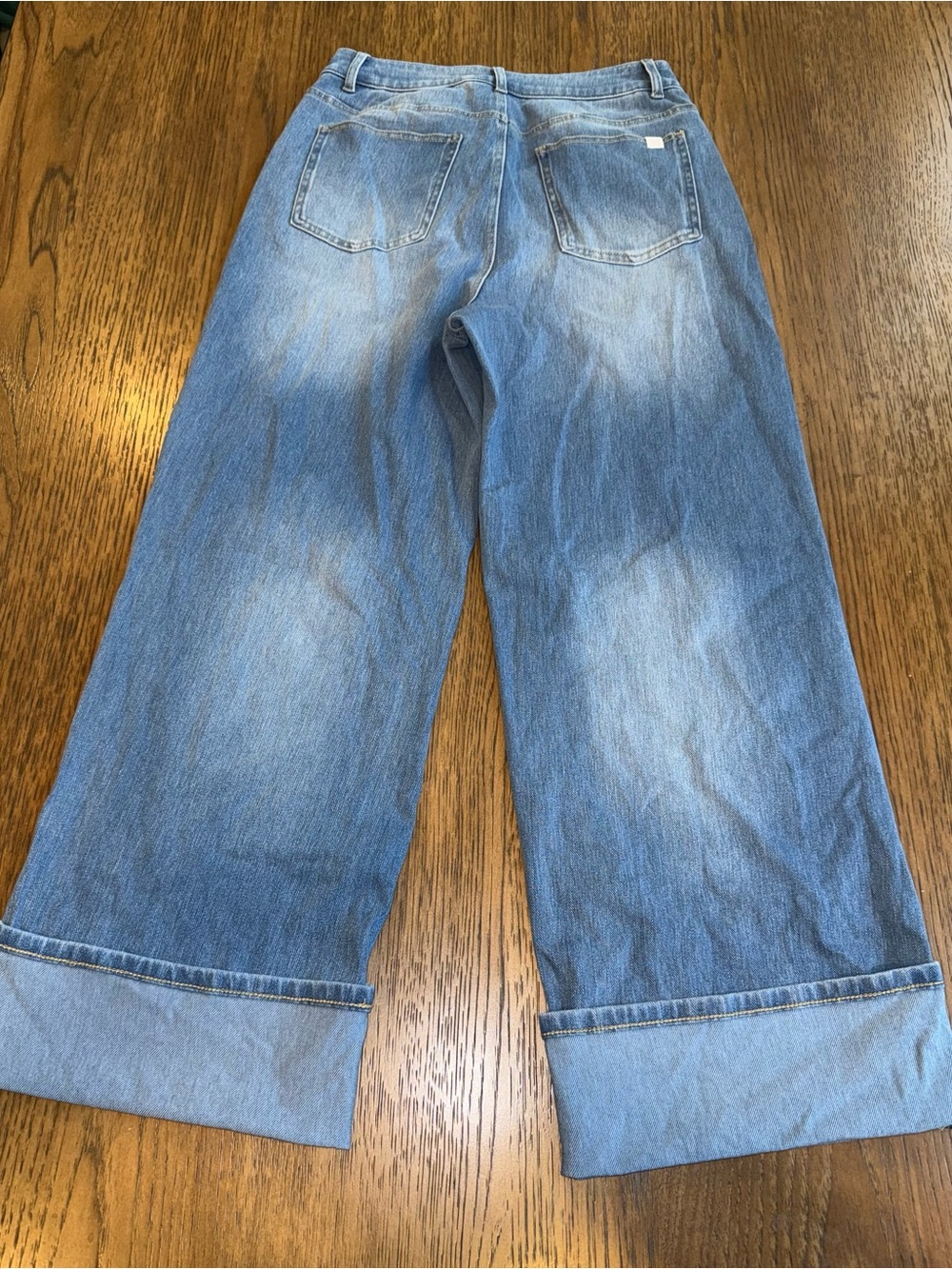 HALARA Light Blue Wide Leg Cuffed Jeans - Picture 4 of 4